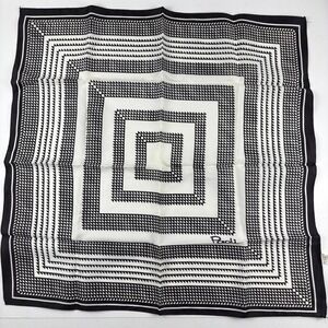 Paoli Scarf Womens OS Black White Geometric Op Art Made in Japan